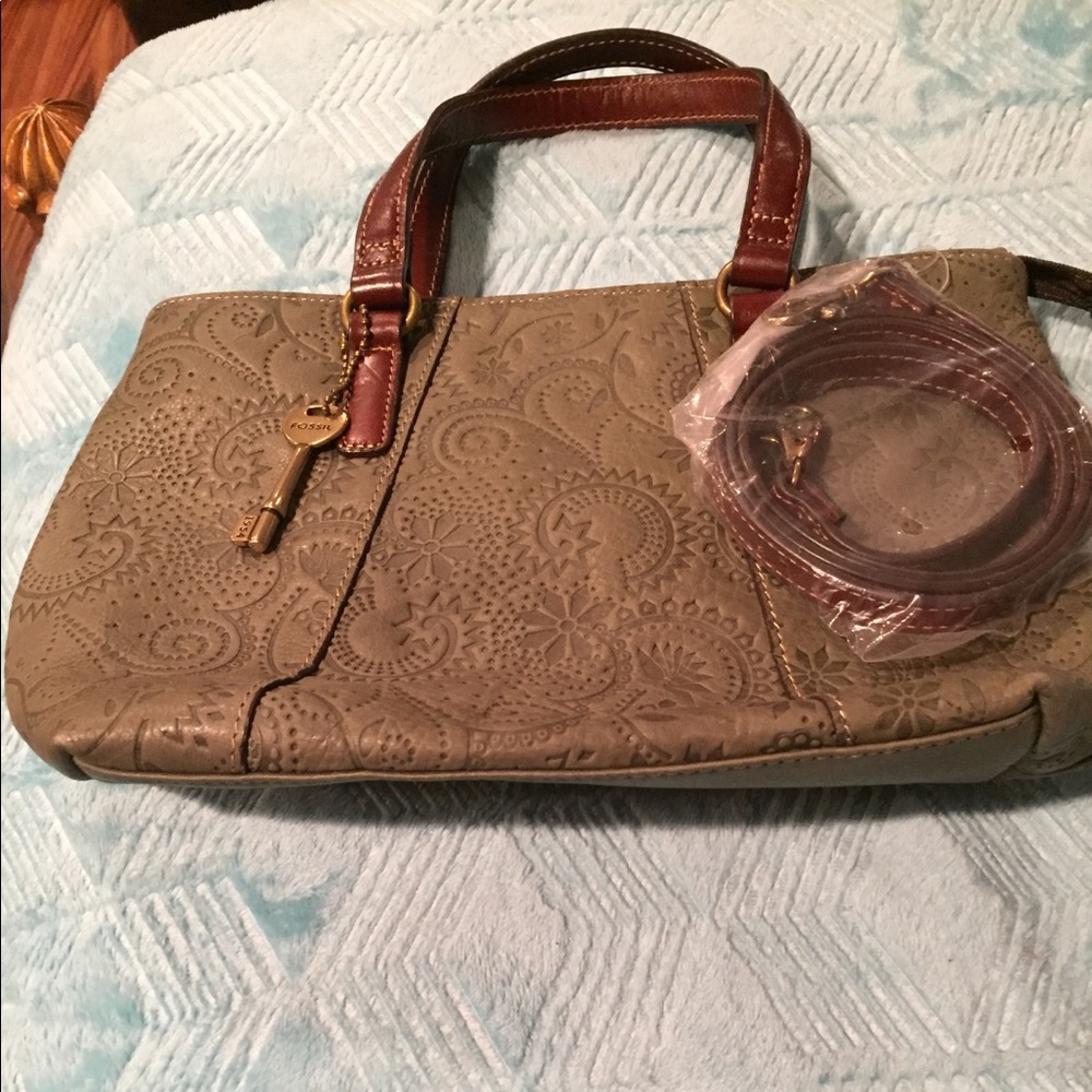 Fossil handbag with strap